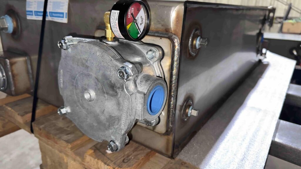 hydraulic return filter installed in a hydraulic system return line
