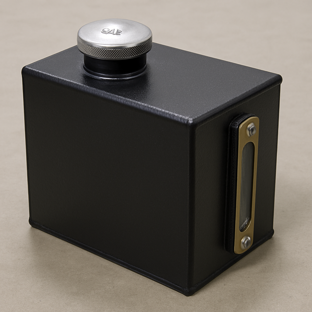 compact 2-gallon hydraulic reservoir tank mounted on a log splitter hydraulic system