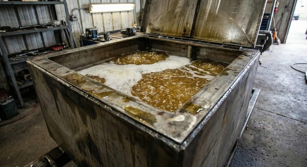 Hydraulic oil foaming caused by return oil splashing above the fluid level